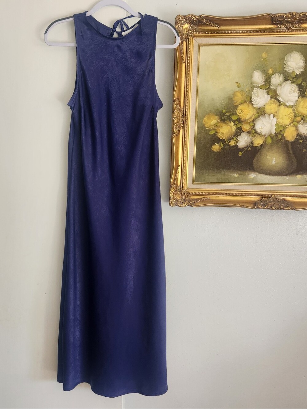 Silky Blue Slip Dress Size Medium